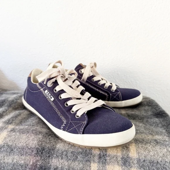 Taos Star Burst Canvas Sneakers Navy 8 Everyday Stylish Comfort Boho Casual - Picture 2 of 10